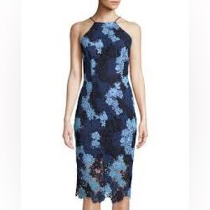 Alexia Admor Krystal Navy and Light Blue Lace Dress